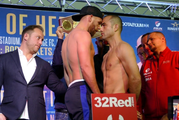 Tensions rise as Billy Joe Saunders and Shefat Isufi butt heads at weigh-in (video)