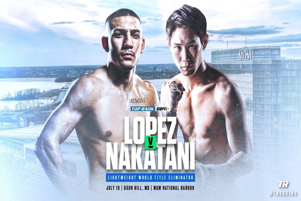 Teofimo Lopez fights Masayoshi Nakatani in title eliminator July 19