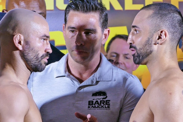 Paulie Malignaggi vs Artem Lobov weigh in then stare each other down (video)