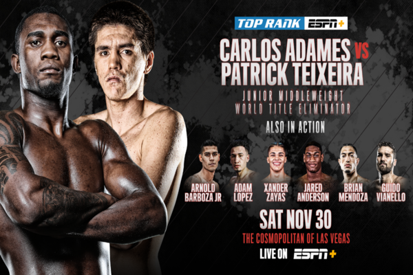 Carlos Adames vs. Patrick Teixeria junior middleweight eliminator in Las Vegas