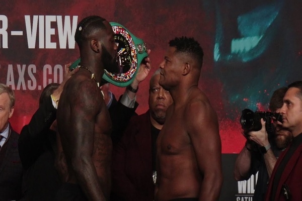 Deontay Wilder and Luis Ortiz weigh in for tomorrows rematch