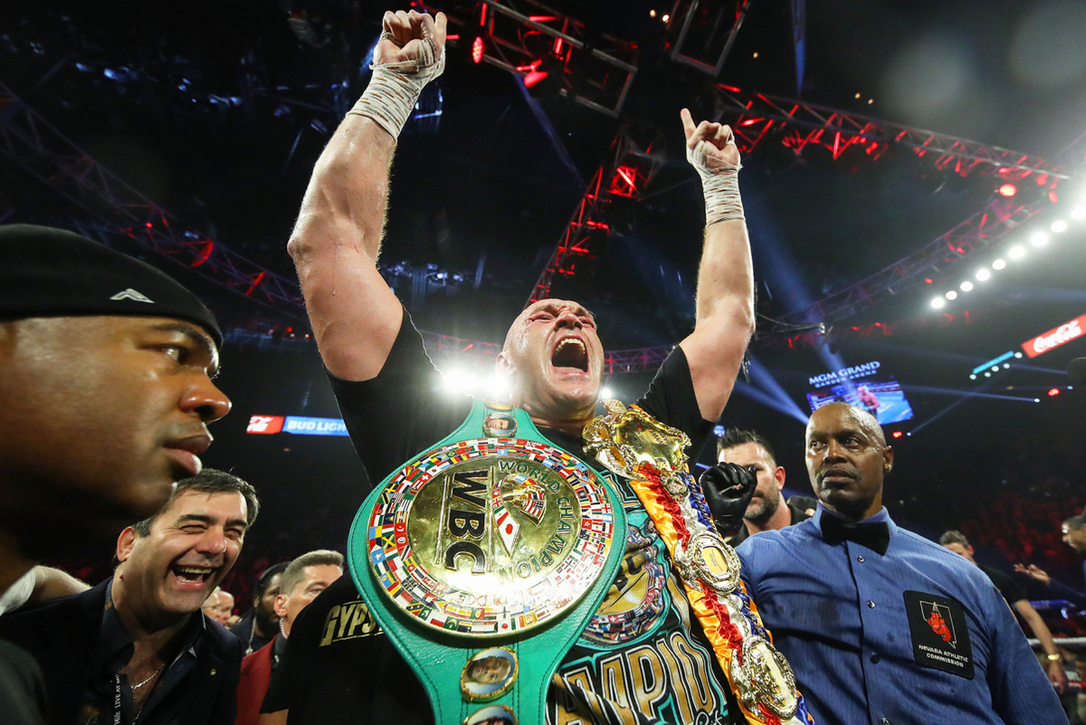 Tyson Fury celebrates his astonishing victory over Deontay Wilder (Mikey Williams/Top Rank)