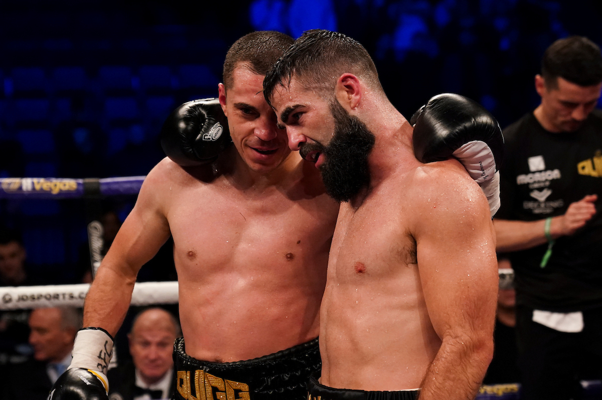 Scott Quigg after his final fight, with Jono Carroll (Dave Thompson/Matchroom Boxing)