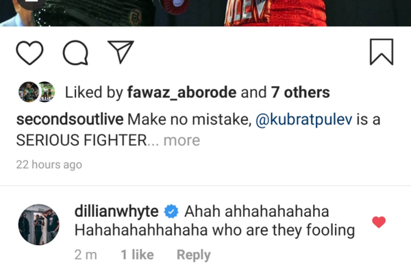 Dillian Whyte laughs at Anthony Joshua vs Kubrat Pulev