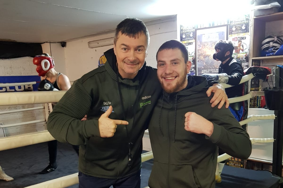 Keane McMahon (right) with new trainer O'Rourke