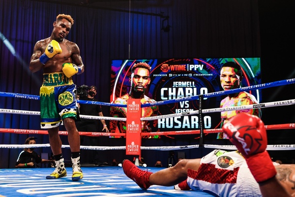Jermell Charlo knocks Jeison Rosario down three times, wins by knockout