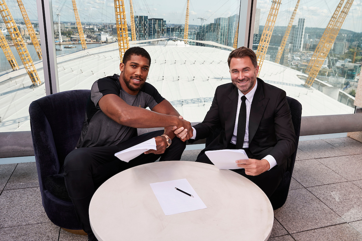 Anthony Joshua re-signs with Eddie Hearn (Mark Robinson/Matchroom)