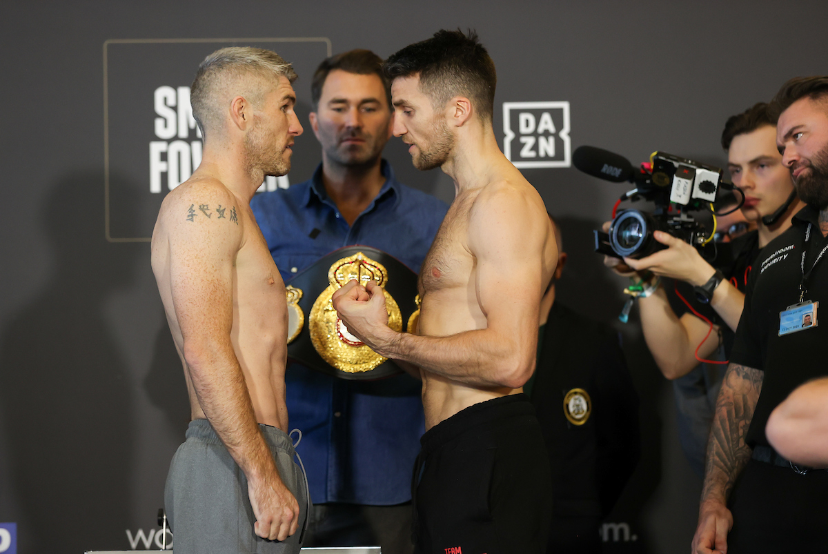 Liam Smith vs Anthony Fowler weigh-in (Mark Robinson/Matchroom)