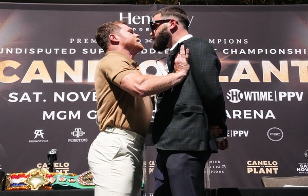 They say it's personal: Canelo Alvarez and Caleb Plant throw hands