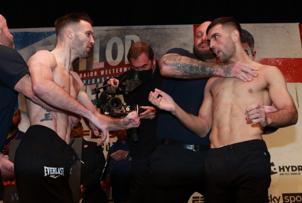 Josh Taylor vs Jack Catterall weigh-in (Lawrence Lustig/Boxxer)