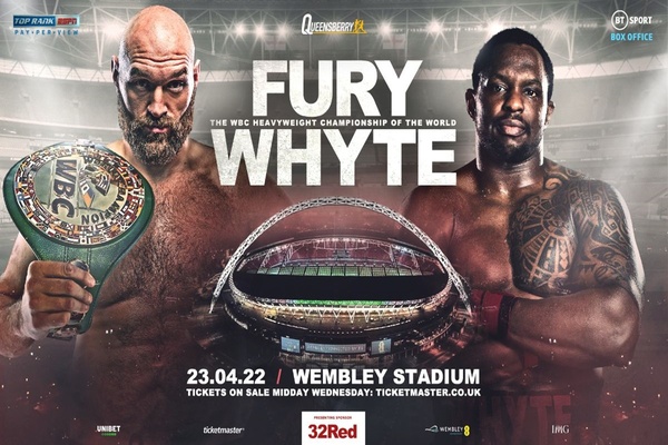 Tyson Fury defends titles against Dillian Whyte April 23