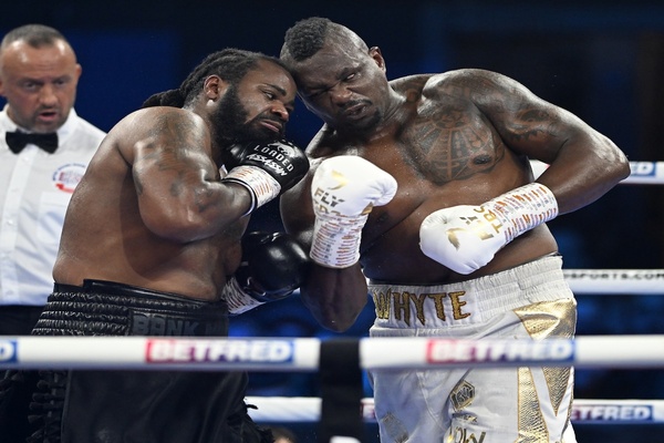 Anthony Joshua next as Dillian Whyte slips past a determined Jermaine Franklin