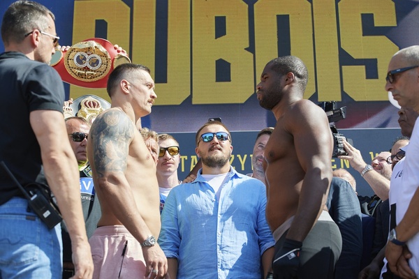 Oleksandr Usyk versus Daniel Dubois weigh-in results from Poland