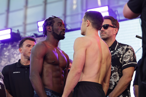 Terence Crawford and Israil Madrimov make weight for tomorrow nights fight