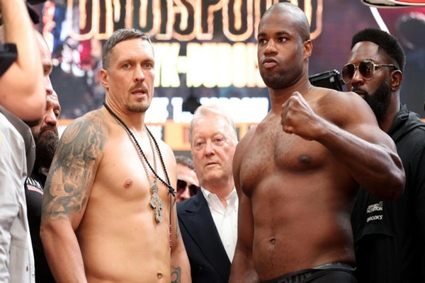Let her go - weigh-in results Oleksandr Usyk 227 Daniel Dubois 243